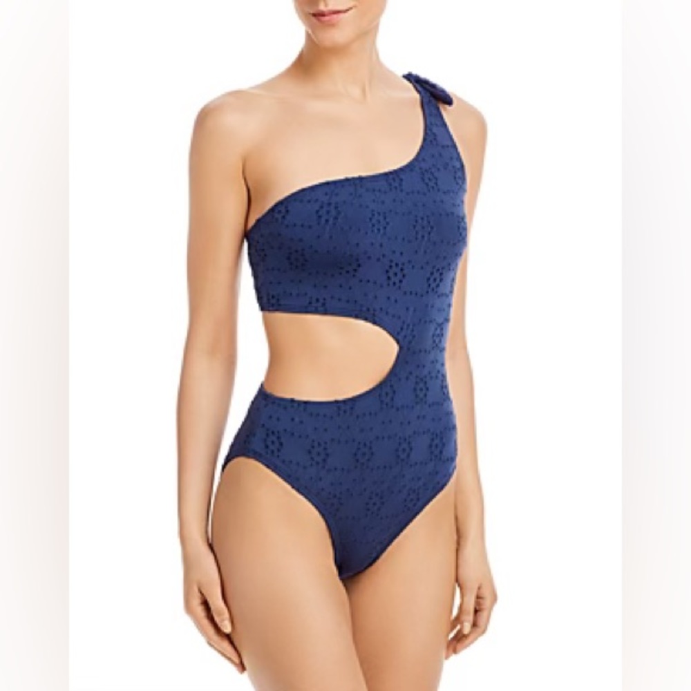 AQUA Swim One Shoulder Side Cutout One Piece Swimsuit
